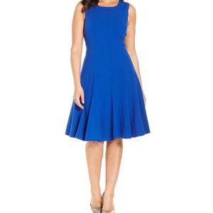 Calvin klein royal blue pleated dress